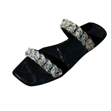 

adviicd Slippers Women s Size And Chain Fashion Summer Spring Women Shoes Slippers Beach Large Flat Women s slipper