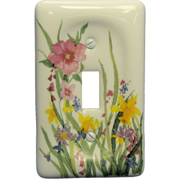 Leviton Wildflower Porcelain Light Switch Cover Toggle Wall Plate 89501-WFL