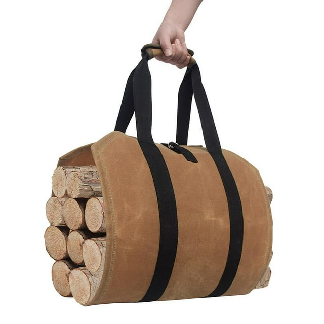 Lona Chimenea Carrier Log Interior Leña Totes Titures Leña de shamjiam Bolso con asas de leña