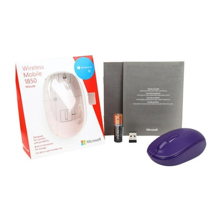 Microsoft - 1850 Wireless Mobile Optical Mouse - Purple