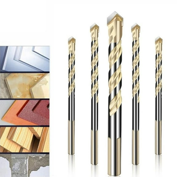 1Pc Carbide Tip Drill Bit 5/6/8/10/12Mm Multifunctional Drill Bit Triangle Handle For Ceramic Tile Wood Metal Concrete Hand Tool 5Mm Smile Home