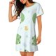 thumbnail image 2 of Fotbe Kawaii Frogs Bata de Dormir para Mujer con Estampado, Camisón de Algodón de Manga Corta, Ropa de Dormir Casual, 2 of 6