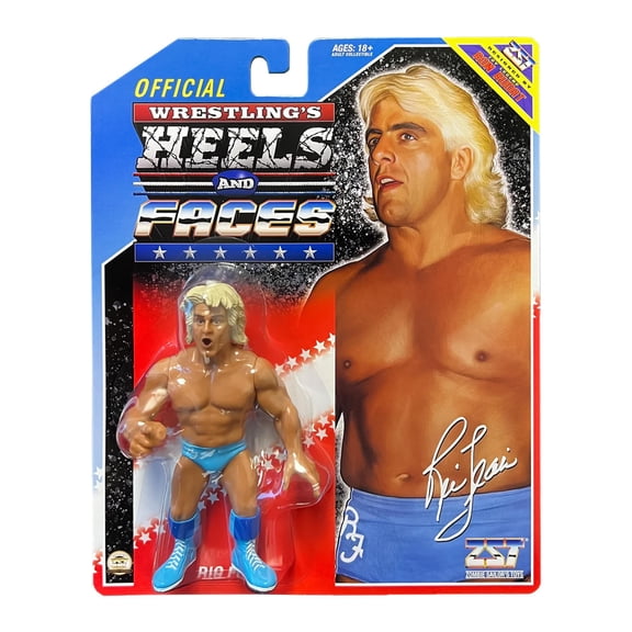Ric Flair (Carolina Blue Tights) - Wrestling's Heels and Faces Retro Action Figure