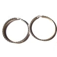 thumbnail image 3 of Extra Large 4.5 inch Hoop Earrings Silver tone Pipe Round Hoops, 3 of 4