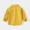 thumbnail image 5 of NIEWTR Boys Long Sleeve Oxford Shirt Classic Button Down Dress Shirt Solid Color Uniform Shirt for School Picture Day and Special Events（A01-Yellow,18-24 Months), 5 of 6
