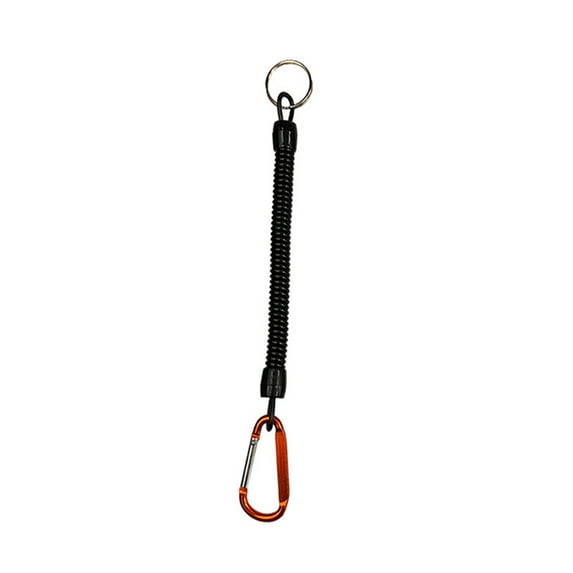 huanledash Anti-lost Rope Retractable Elastic with Keyring Carabiner Multifunctional Anti-theft TPU Coiled Spring Fishing Anti-lost Safety Lanyard Outdoor Supplies
