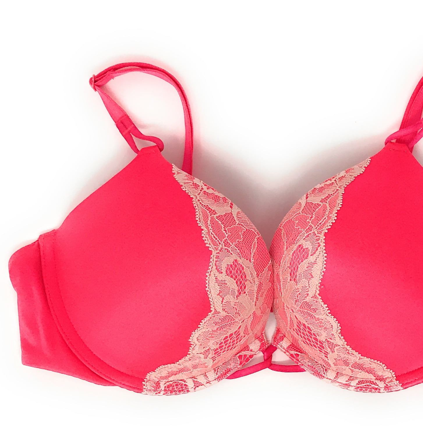 Victorias Secret 30A Bra Bombshell Plunge Front Close Add 2 Cups Red SISLOU U19P 