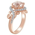 thumbnail image 2 of AFFY 1.52 Carat Round Shape Simulated Morganite & Natural Diamond Engagement Ring 14K Solid Rose Gold Ring Size-7.5, 2 of 2