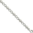 thumbnail image 1 of Sterling Silver Polished And Brushed Hearts Circles Bracelet Made In Italy qg3310-7.5, 1 of 5
