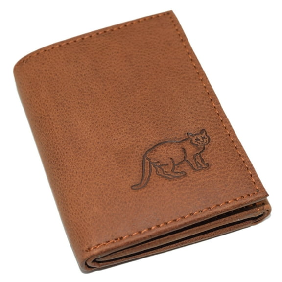 Marshal Cat RFID Blocking Real Leather Bifold Trifold Kitty Cat Wallet for Men Trifold