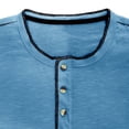 thumbnail image 6 of Dagegui Men's Henley Shirts Cotton Crew Neck Buttons Long Sleeve Tops Slim Fit Athletic Pullover Gym Workout Muscle Tee Light Blue M, 6 of 7