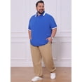 thumbnail image 2 of DARING DIVA Men's Big Tall Contrast Color Short Sleeve Button Down Polo 3XL Royal Blue, 2 of 7