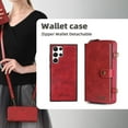 thumbnail image 2 of for Samsung Galaxy S22 Ultra Wallet Case, Multi-Function Wallet Case, Detachable 3 in 1 Magnetic S22 Ultra Case Wallet, Flip Strap Zipper Card Holder Phone Case with Shoulder Straps (Red), 2 of 8