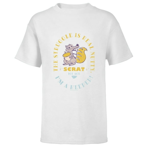 Ice Age Scrat The Struggle is Real Nutty - Short Sleeve T-Shirt for Kids - Customized-White