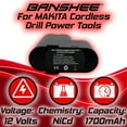 thumbnail image 3 of Banshee 12V 1.7AH NI-CD Battery, Replaces 1210, 632277-5, Comaptible with 12 Volt Power drill, 3 of 8