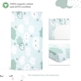 thumbnail image 4 of Evolur Dreamer Collection 3pc Crib Set (Fitted Sheet, Snuggle Sack, Crib Skirt) in Seafoam Green & Cloud Print, 4 of 5