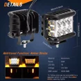 thumbnail image 3 of Par Faros Led Duallys Led Lateral Estrobo Ámbar Jeep Moto, 3 of 8