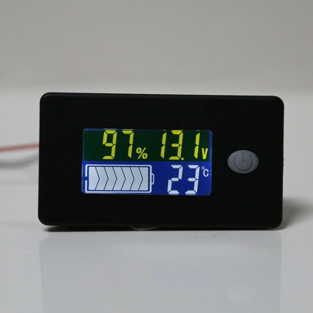 12V 24V 36V 48V Battery Capacity Indicator LCD Voltmeter Temperature Meter