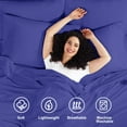 thumbnail image 4 of Empyrean Twin Sheets Set - 110 GSM 4 Piece Bed Sheets for Twin Size Bed, Double Brushed Twin Size Sheets, Soft Bedding Sheets & Pillowcases - Royal Blue, 4 of 4