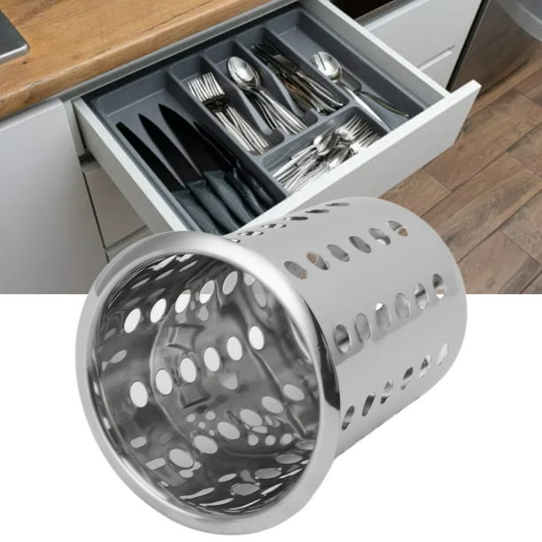 Soporte para utensilios de cocina de acero inoxidable, Organizador de Cubios, Organizador de Espátulas y Cucharas, Organizador de Almacenamiento de Vajilla