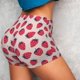 thumbnail image 4 of Balery Strawberry Pantalones cortos de entrenamiento estampados para mujer, sin costuras, ajustados, para gimnasio, yoga, correr, deportes, ejercicio activo, fitness.-Large, 4 of 8