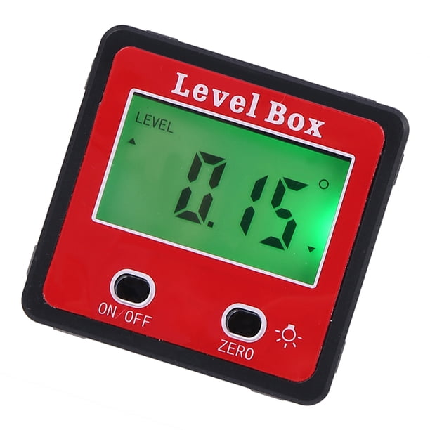 Medidor De ángulo Horizontal Digital Inclinómetro Transportador Digital Caja De Nivel Electrónico Herramientas De Medición De Base Magnética Rojo