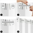 thumbnail image 4 of Mizhona Black Stripes No Hooks Shower Curtains with Snap in Liner Black and White Hookless Fabric Bathroom Curtain,71"× 83", 4 of 7