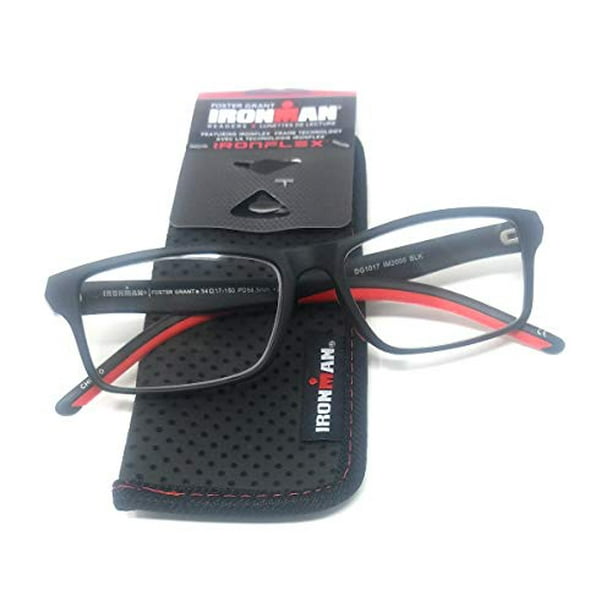 Foster Grant Ironman Reading Glasses, Black/Red (+