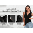 thumbnail image 6 of ValueVibe Thermal Tank Top for Women V Neck Lace Camisole with Built in Bra Vest Sleeveless Underwear, Black 3XL, 6 of 9