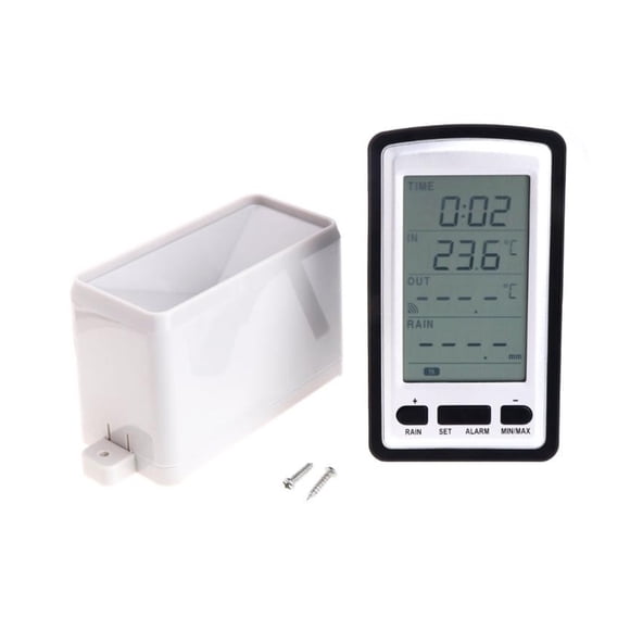 Wireless Rain Meter Rain Gauge with Thermometer Weather Station for Indoor/Outdoor ,Comprehensive Monitoring