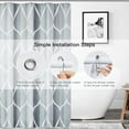thumbnail image 6 of Grey Fabric Shower Curtain, Waterproof Design and Polyester, Quick-Drying, Weighted Hem, Shower Curtains Set for Bathroom W 72 x H 72, Durable and Washable with 12 Hooks, 6 of 6