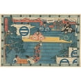 thumbnail image 3 of Andō Hiroshige 14x11 Black Modern Framed Museum Art Print Titled - Woman and Treasure Bearers (Kaoya and Treasure Bearers with Trunkful of Helmets) (19th Century), 3 of 5