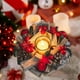 thumbnail image 4 of Battery Operated Christmas Candlestick Red Berries Pinecones Wooden Table Top Decor Holiday Fireplace Dining Room LED String Lights Warm White Remote Control Foldable Wooden Base for Bedroom, 4 of 6