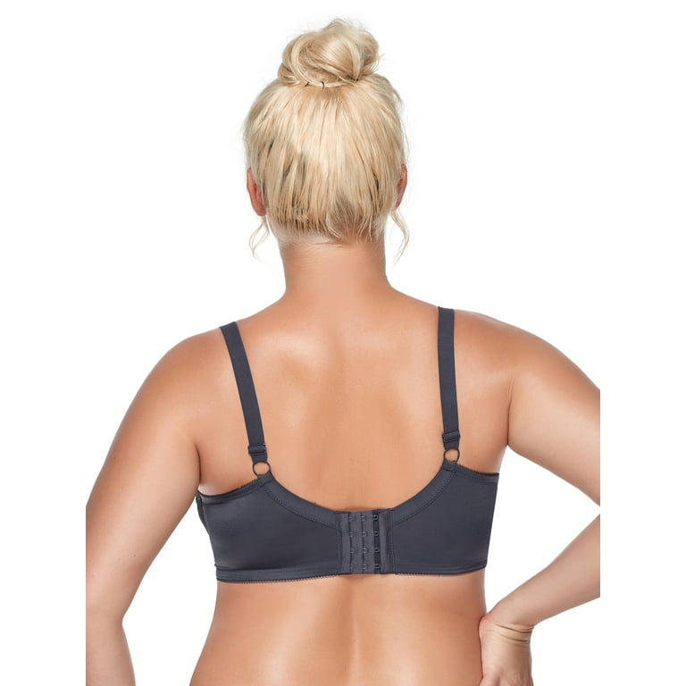 HSIA Plus Size Bras for Women Full Coverage Back Fat Underwire Unlined Bras  Dark Grey 42D 