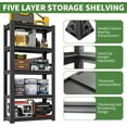 thumbnail image 4 of IKIMI 72"H 5-Tier Metal Garage Shelving, 2500Lbs Heavy Duty Adjustable Garage Storage Shelves for Home, Garage, Basement, 72"H x 35.5"W x 15.75"D, 4 of 7