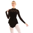 thumbnail image 3 of iiniim Women's Girls Turtleneck Long Sleeve Lace Figure Ice Skating Dress Ballet Dance Costume, 3 of 7