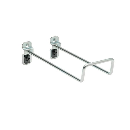 Triton Products® LocHook 8" 30-Degree Bend 2-3/4"ID Zinc Plated Steel Double Closed End Loop Pegboard Hook for LocBoard, 5pk
