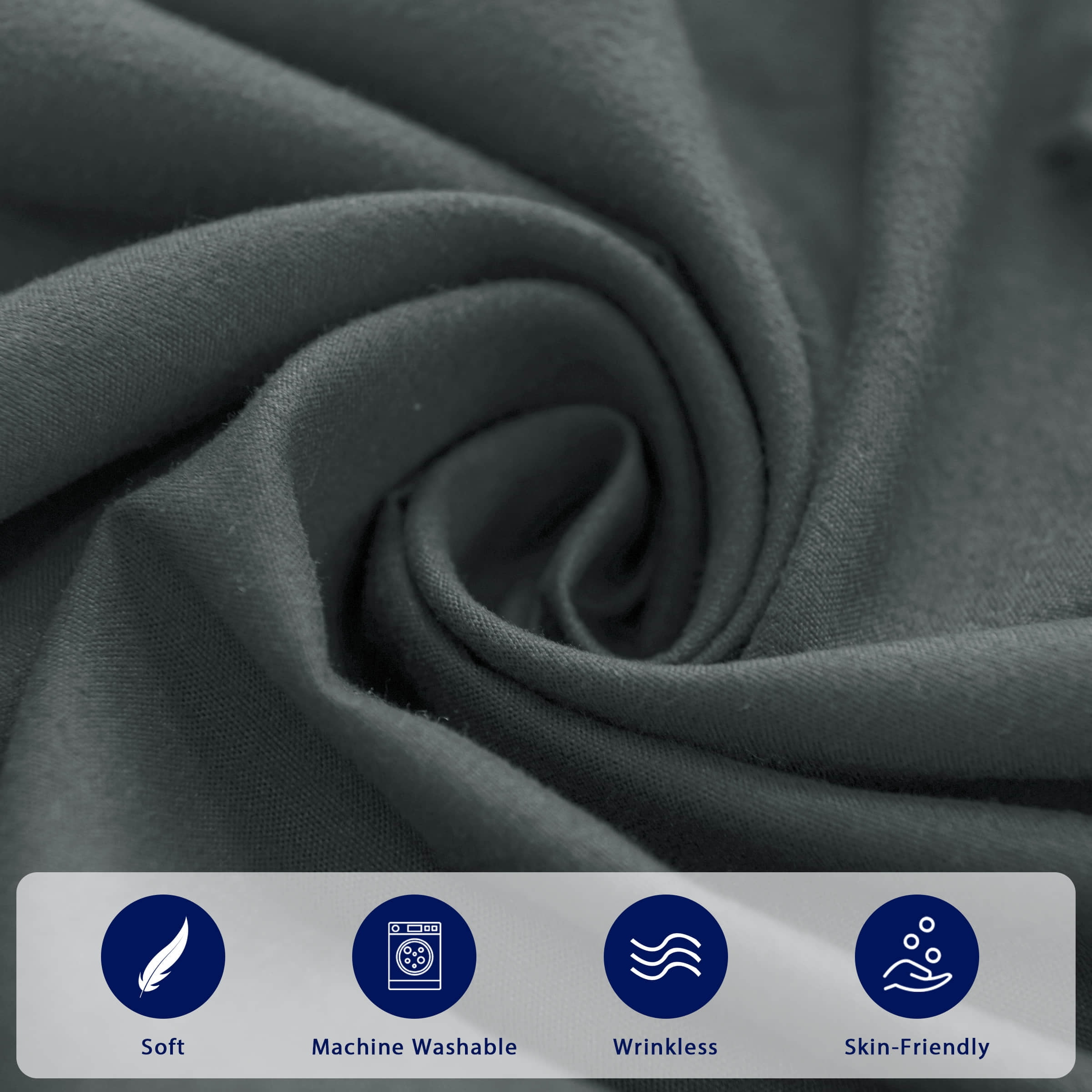 Subrtex Bed Skirt Wrap-Around Dust Ruffle Elastic 16 Inch Bed Cover, Full, Gray