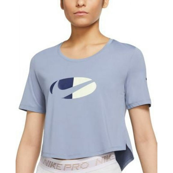 Nike ESF11080 Women Dri-fit One Cropped Top Size Small In the Color Heather blue