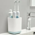 thumbnail image 2 of Pequeño soporte para cepillo de dientes para baño, desmontable para una fácil limpieza, cepillo de dientes eléctrico y soporte para pasta de dientes para familia y niños en el tocador, el lavabo y la, 2 of 6