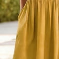 thumbnail image 6 of Puliio Summer Dresses for Women Short Sleeve Round Neck Embroidered Linen Midi Dress with Pockets, 6 of 7