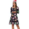 thumbnail image 3 of nipocaio Robe de Noël pour Femmes à Manches Longues Robe de Fête de Noël, 3 of 5