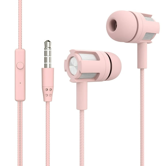 LBECLEY Hyper Quad X Earphones in Ear Headphones with Microphone 3.5Mm Wired Earbuds for Ios and Android Smartphones Laptops Mp3 Gaming Walkman Stereo Headphones with Microphone for Phone Pink
