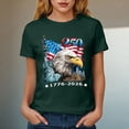 thumbnail image 7 of Duqingm America 250 Merchandise USA Shirts for Women 250 Years American Flag Shirt 4th of July Tshirt Patriotic Tees Casual Graphic Tops Dark Green,3XL, 7 of 7