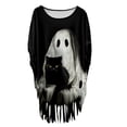 thumbnail image 5 of HNMKIU Womens Shawl Women’s Halloween Print Smock Cape Top Flowing Batwing Sleeve Unlined Oversized Shawl Wraps White,XXXL, 5 of 5