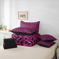 thumbnail image 6 of Feelyou Cheetah Leopard Print Twin Bedding Sets 7-Piece, Fuchsia Bling Art Bedding Comforter Set, Chic Polka Dot Abstract Reversible Sheet Sets, Luxury Bedroom Decor, 6 of 8