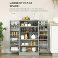 thumbnail image 3 of Kitchen Pantry Cabinet, 41" Freestanding Pantry Cabinet with Doors & 5 Adjustable Shelves, Small Pantry Storage Cabinet for Kitchen, Living Room, Dinning Room & Small Space, Grey, 3 of 7