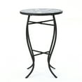 thumbnail image 2 of Outdoor End Table with Mosaic Tiles White and Blue Modern Patio Furniture, 2 of 11