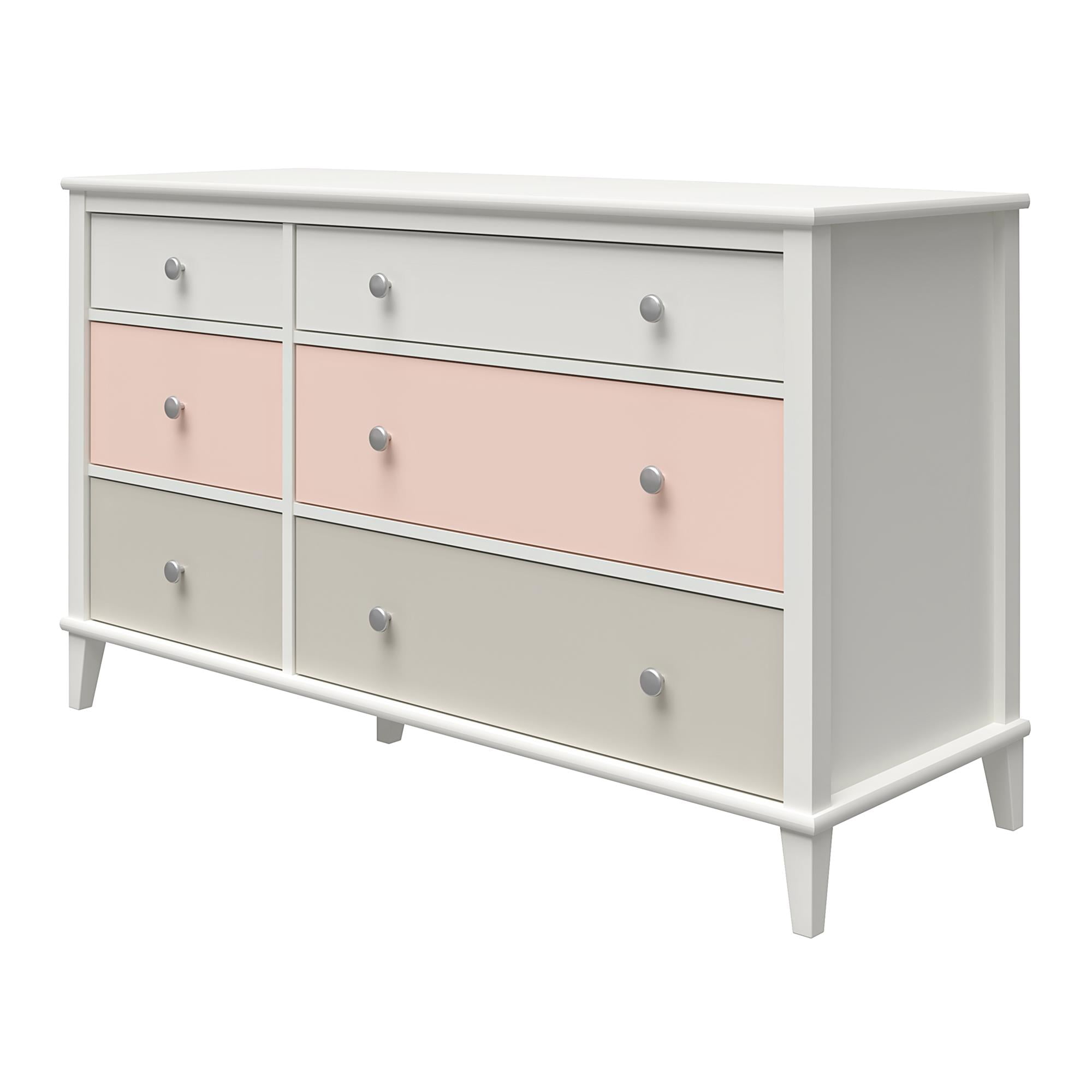 Little Seeds Monarch Hill Poppy White 6 Drawer Dresser Peach