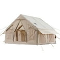 thumbnail image 6 of KFFKFF Inflatable Camping Tent for 4-6 Person, 9.84 x 9.84 x 7.54 Ft 300D Oxford Fabric Glamping Blow up Tent with Hand Pump, Waterproof Air Tent with Stove Jack, 6 of 9